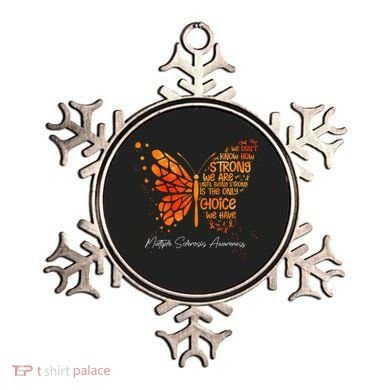 Butterfly Orange Ribbon Multiple Sclerosis Awareness Ornament