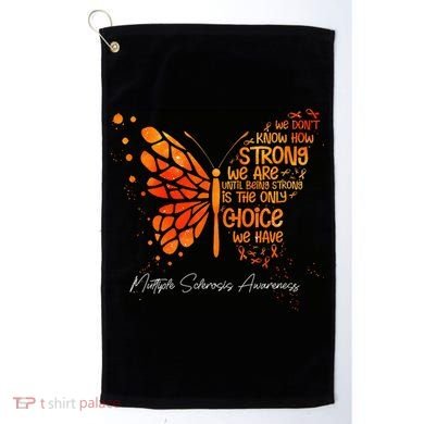 Butterfly Orange Ribbon Multiple Sclerosis Awareness Golf Towel