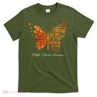 Butterfly Orange Ribbon Multiple Sclerosis Awareness T-Shirt thumb 0