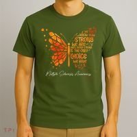 Butterfly Orange Ribbon Multiple Sclerosis Awareness T-Shirt thumb 3