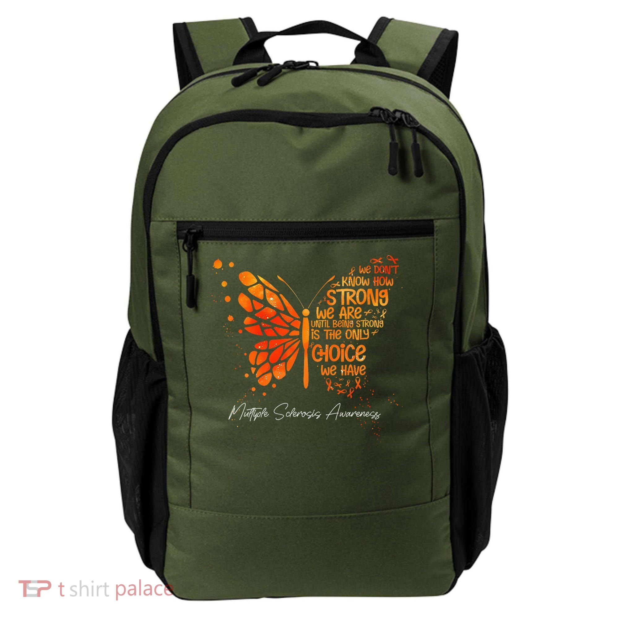 Butterfly Orange Ribbon Multiple Sclerosis Awareness Backpack