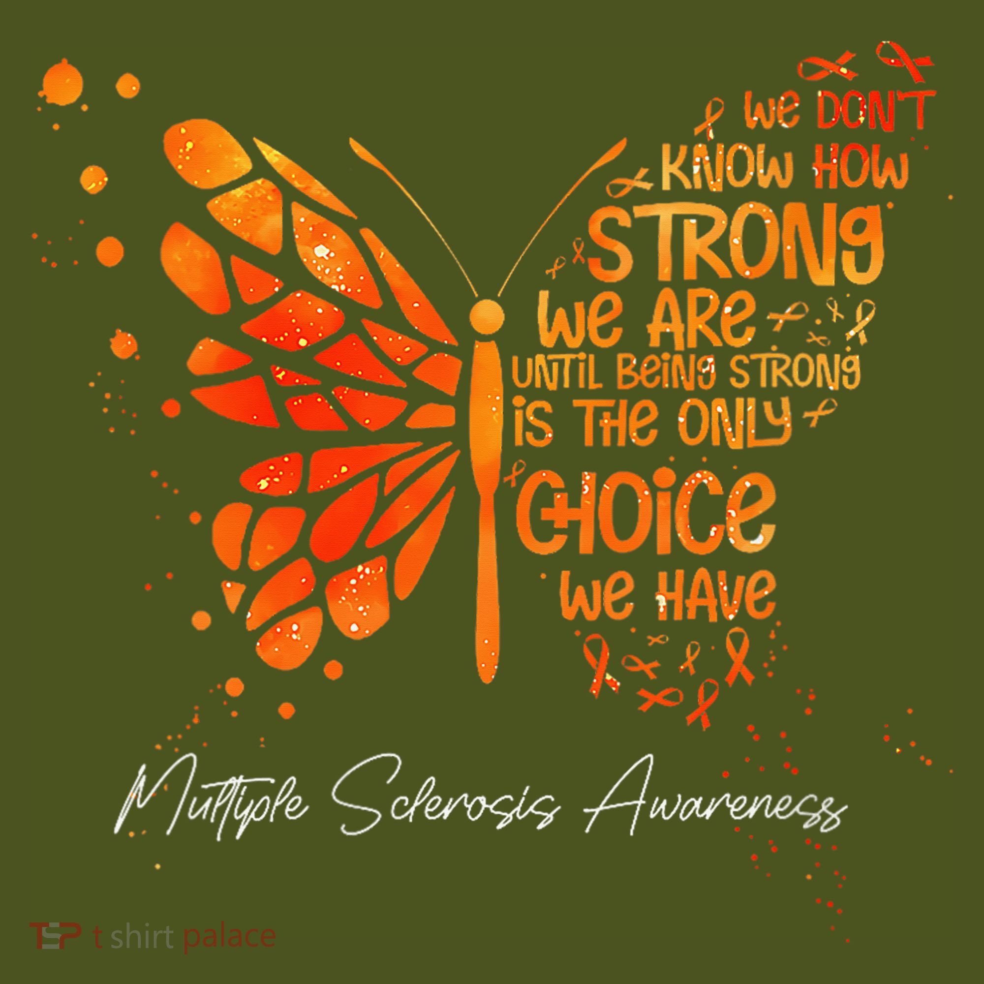 Butterfly Orange Ribbon Multiple Sclerosis Awareness Backpack