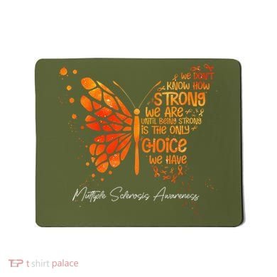 Butterfly Orange Ribbon Multiple Sclerosis Awareness Mousepad