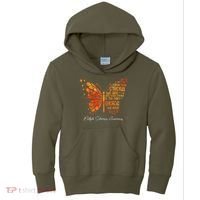 Butterfly Orange Ribbon Multiple Sclerosis Awareness Kids Hoodie thumb 0