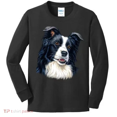 Border Collie Kids Long Sleeve Shirt
