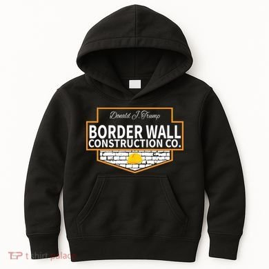 Border Wall Construction Co. Donald Trump Kids Hoodie