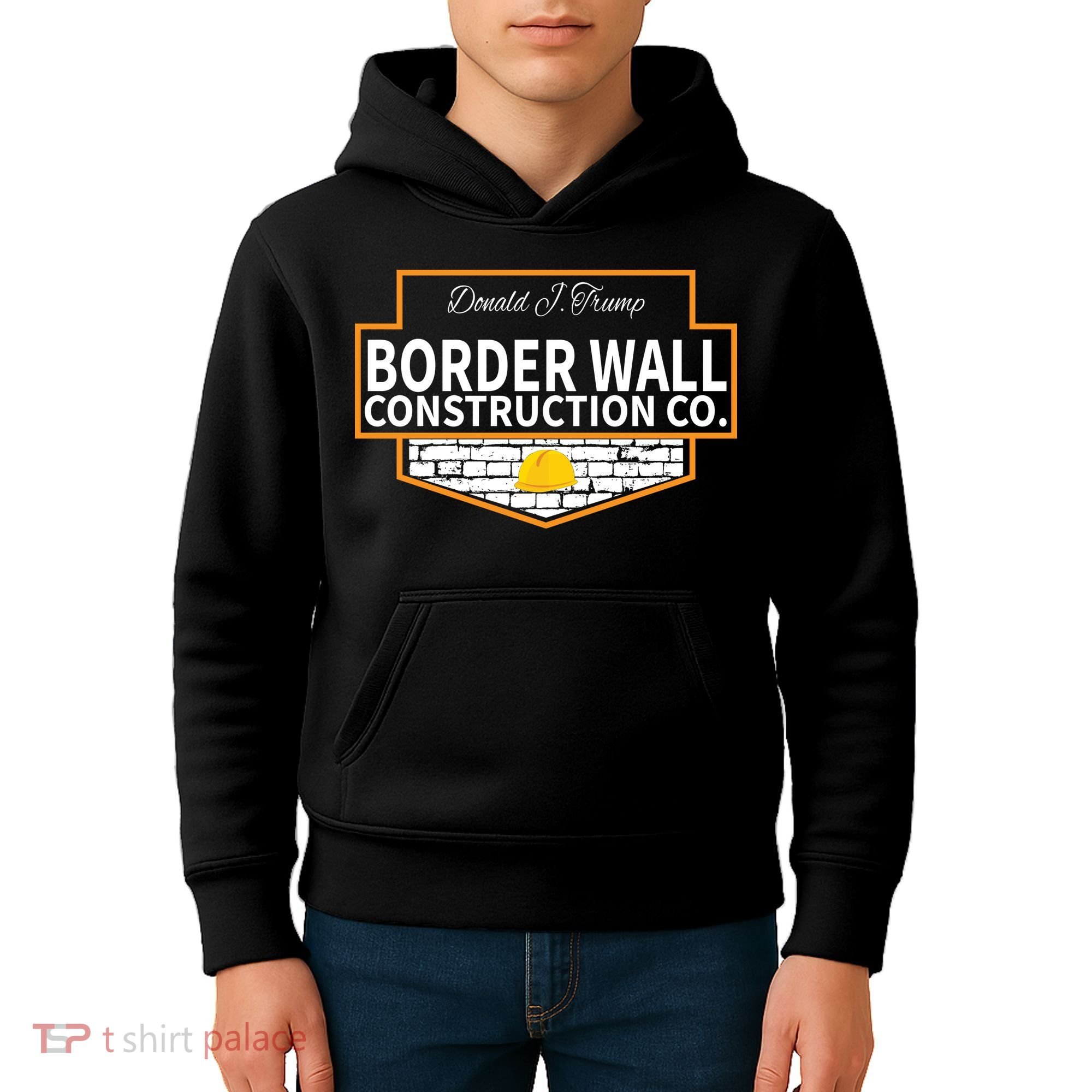 Border Wall Construction Co. Donald Trump Kids Hoodie