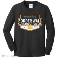 Border Wall Construction Co. Donald Trump Kids Long Sleeve Shirt thumb 0