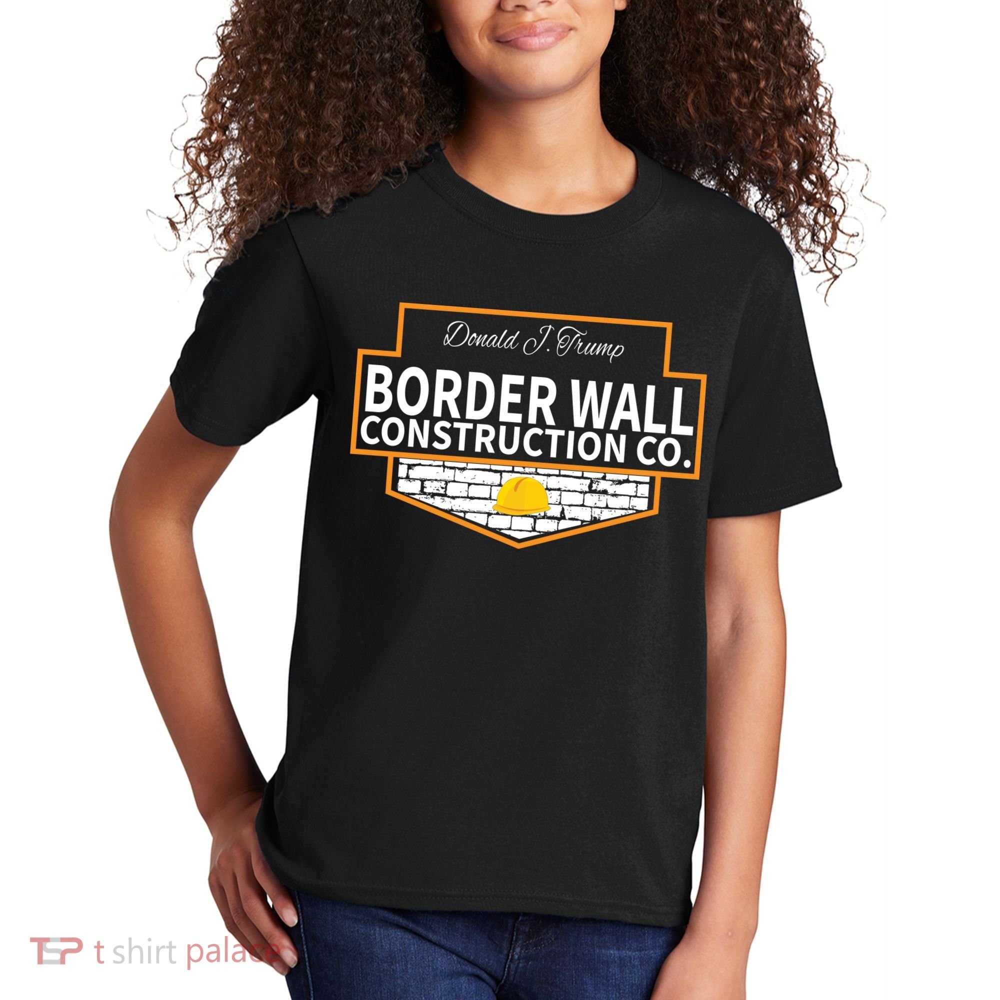 Border Wall Construction Co. Donald Trump Kids T-Shirt
