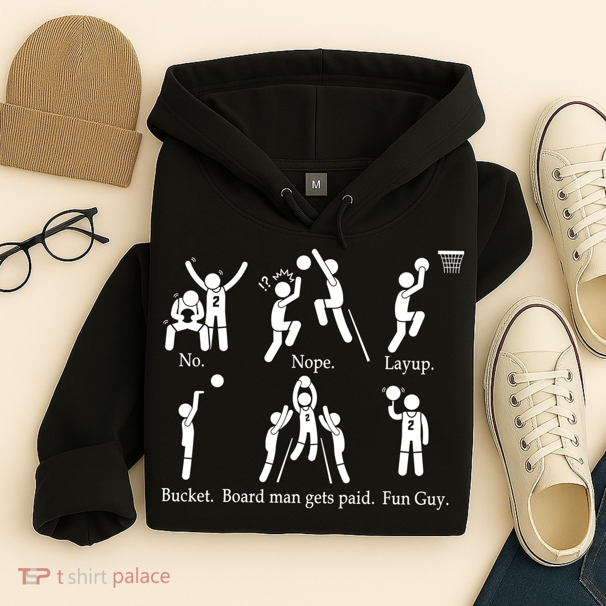 Bored Man Gets Paid Basketball Buckets Hoodie