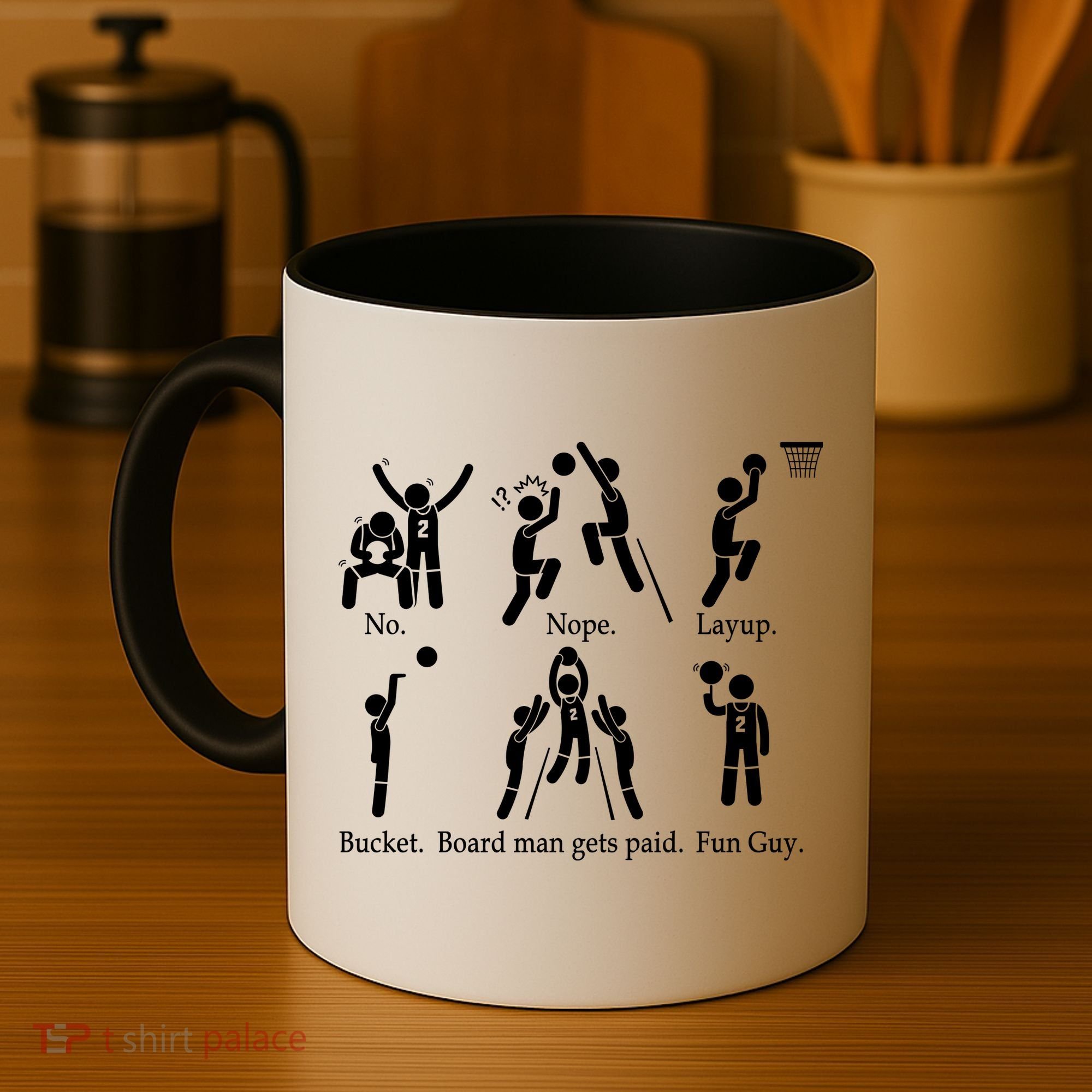Bored Man Gets Paid Basketball Buckets Coffee Mug