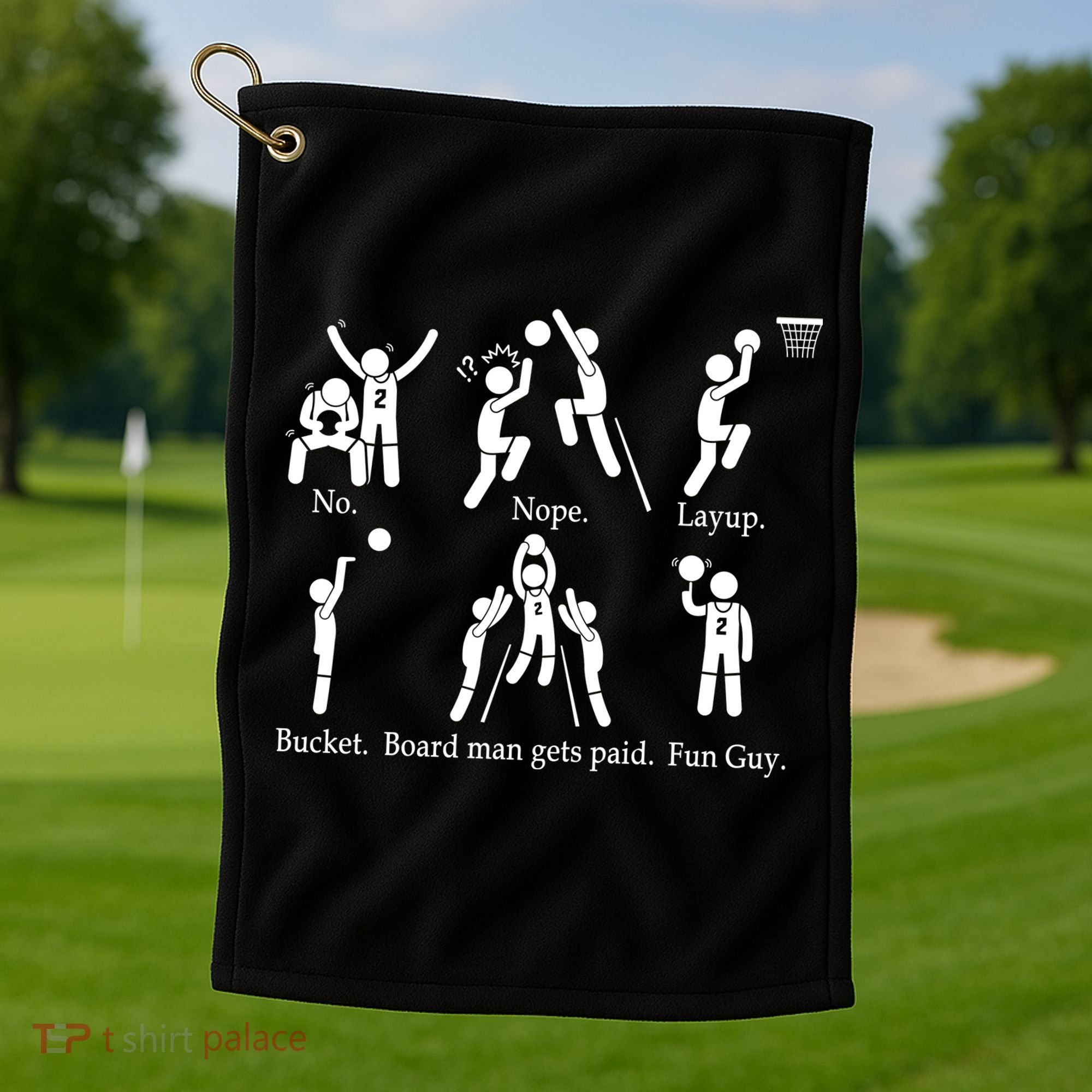 Bored Man Gets Paid Basketball Buckets Golf Towel