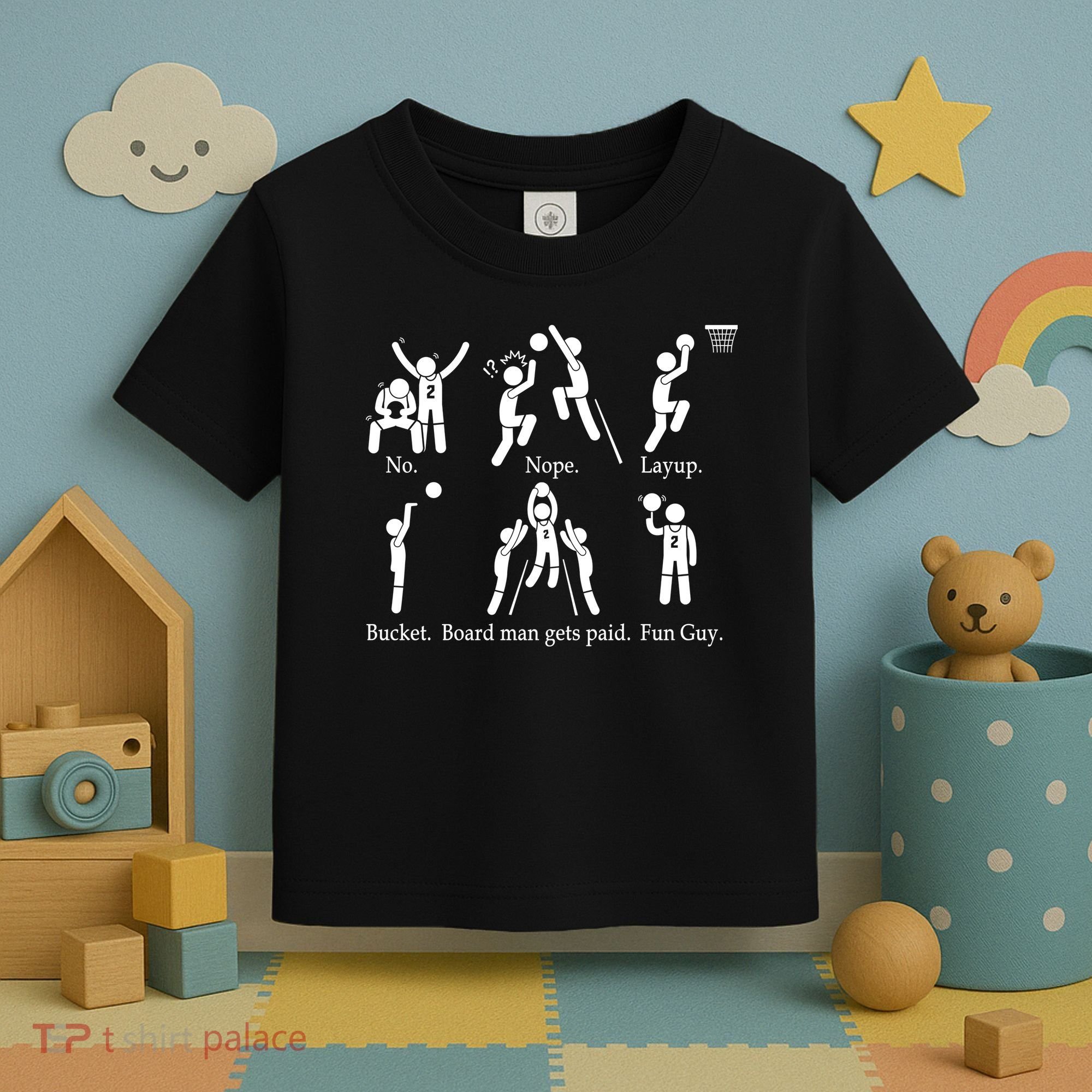 Bored Man Gets Paid Basketball Buckets Toddler T-Shirt