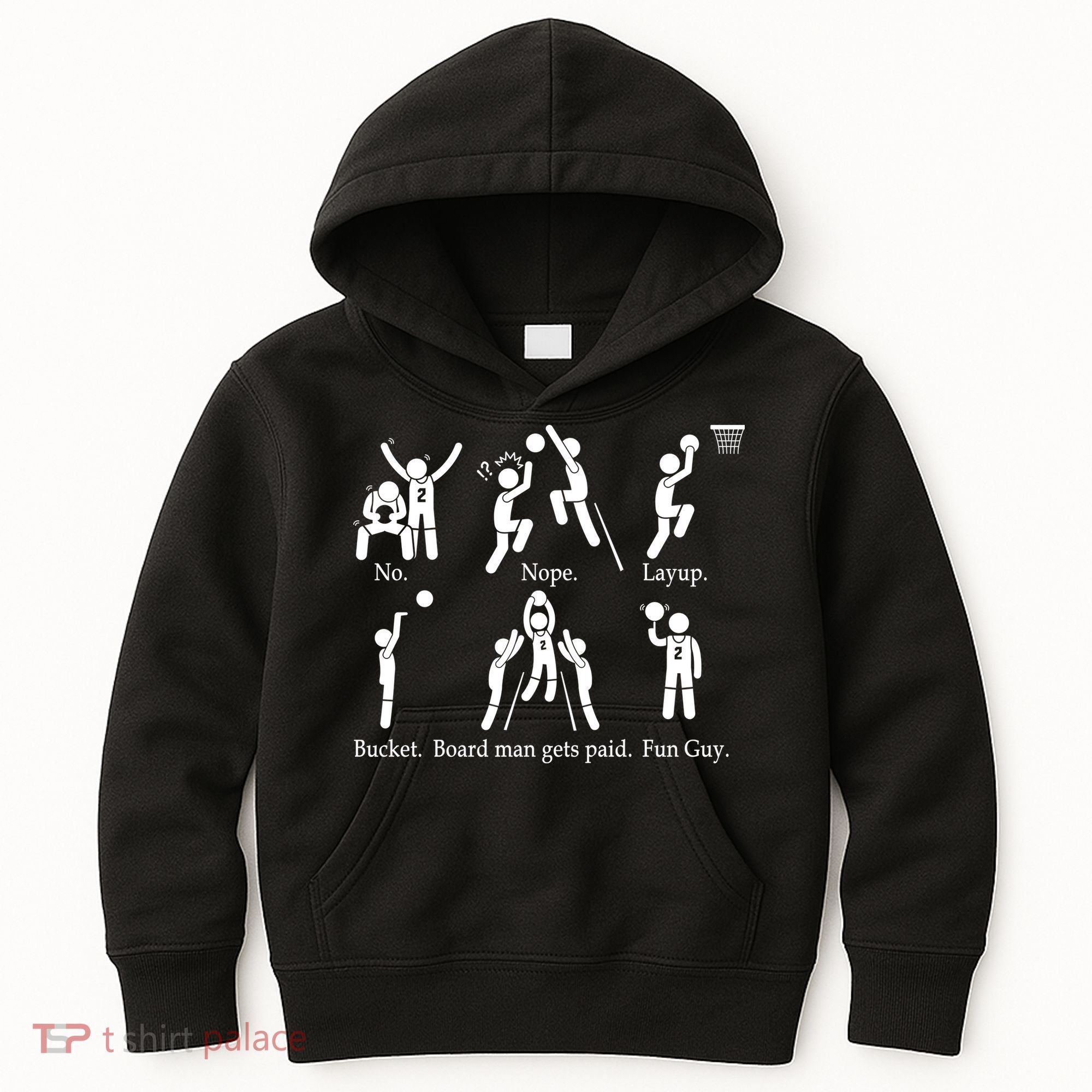 Bored Man Gets Paid Basketball Buckets Kids Hoodie