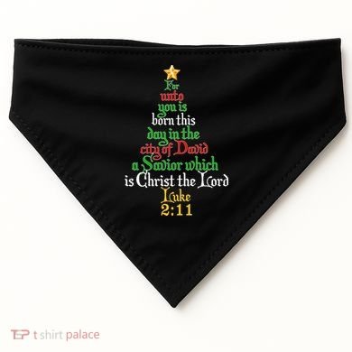  Born A Savior Christmas Christ The Lord Bible Verse USA-Made Doggie Bandana