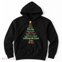  Born A Savior Christmas Christ The Lord Bible Verse Hoodie thumb 0
