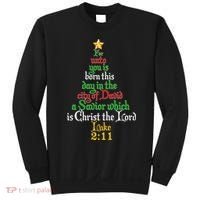  Born A Savior Christmas Christ The Lord Bible Verse Sweatshirt thumb 0