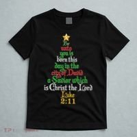  Born A Savior Christmas Christ The Lord Bible Verse T-Shirt thumb 5