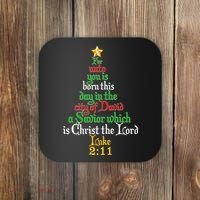  Born A Savior Christmas Christ The Lord Bible Verse Coaster thumb 0