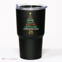  Born A Savior Christmas Christ The Lord Bible Verse Tumbler thumb 0
