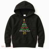  Born A Savior Christmas Christ The Lord Bible Verse Kids Hoodie thumb 0