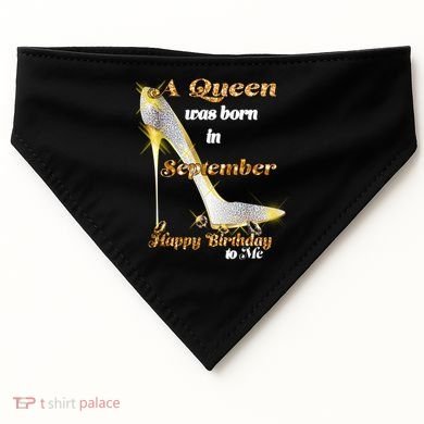 Born In August Birthday Queen USA-Made Doggie Bandana