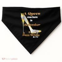 Born In August Birthday Queen USA-Made Doggie Bandana thumb 0