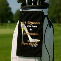 Born In August Birthday Queen Golf Towel thumb 2