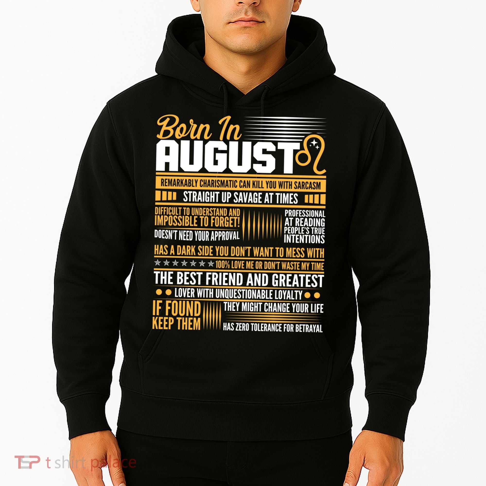 Born In August Leo Birthday Zodiac Hoodie
