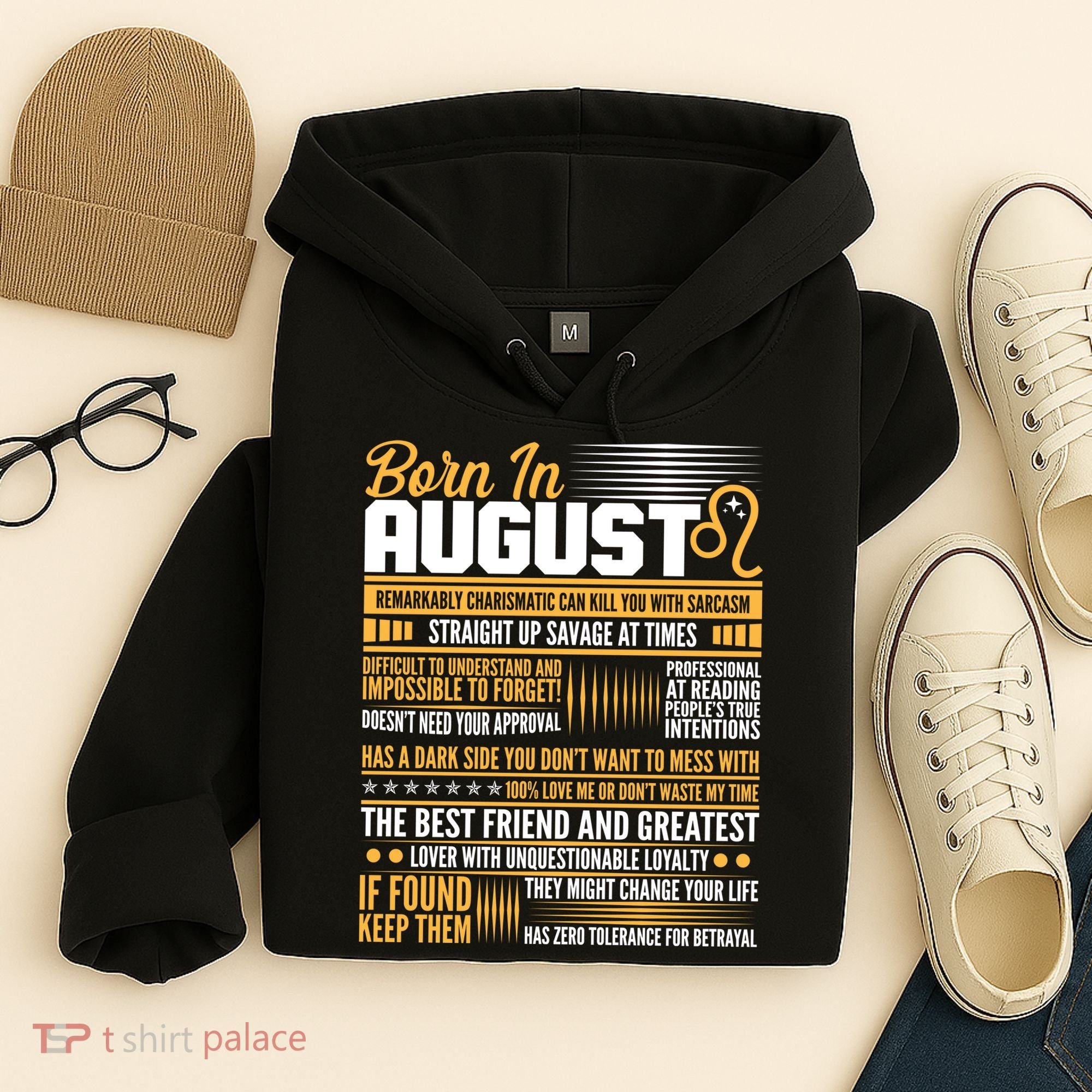 Born In August Leo Birthday Zodiac Hoodie