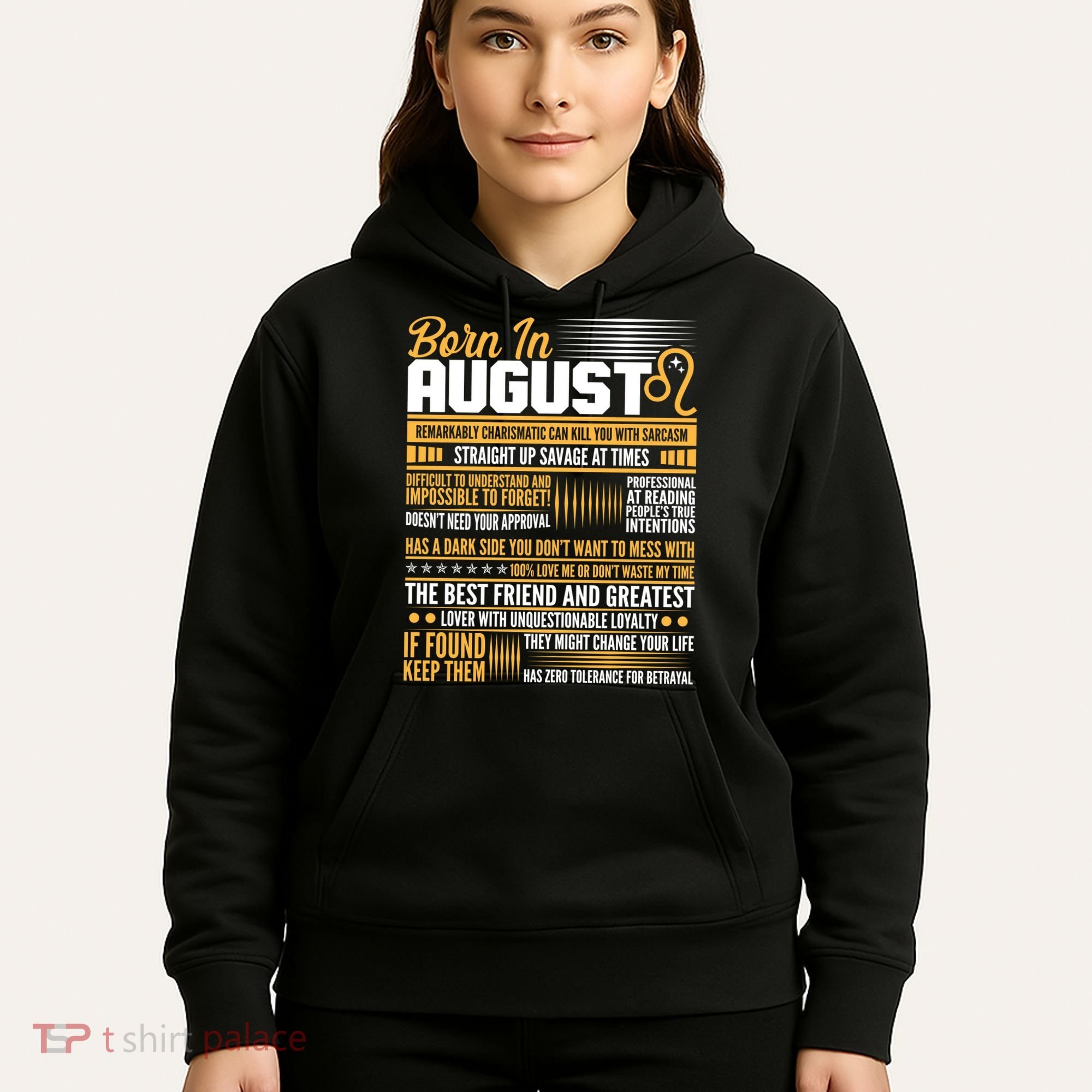 Born In August Leo Birthday Zodiac Hoodie
