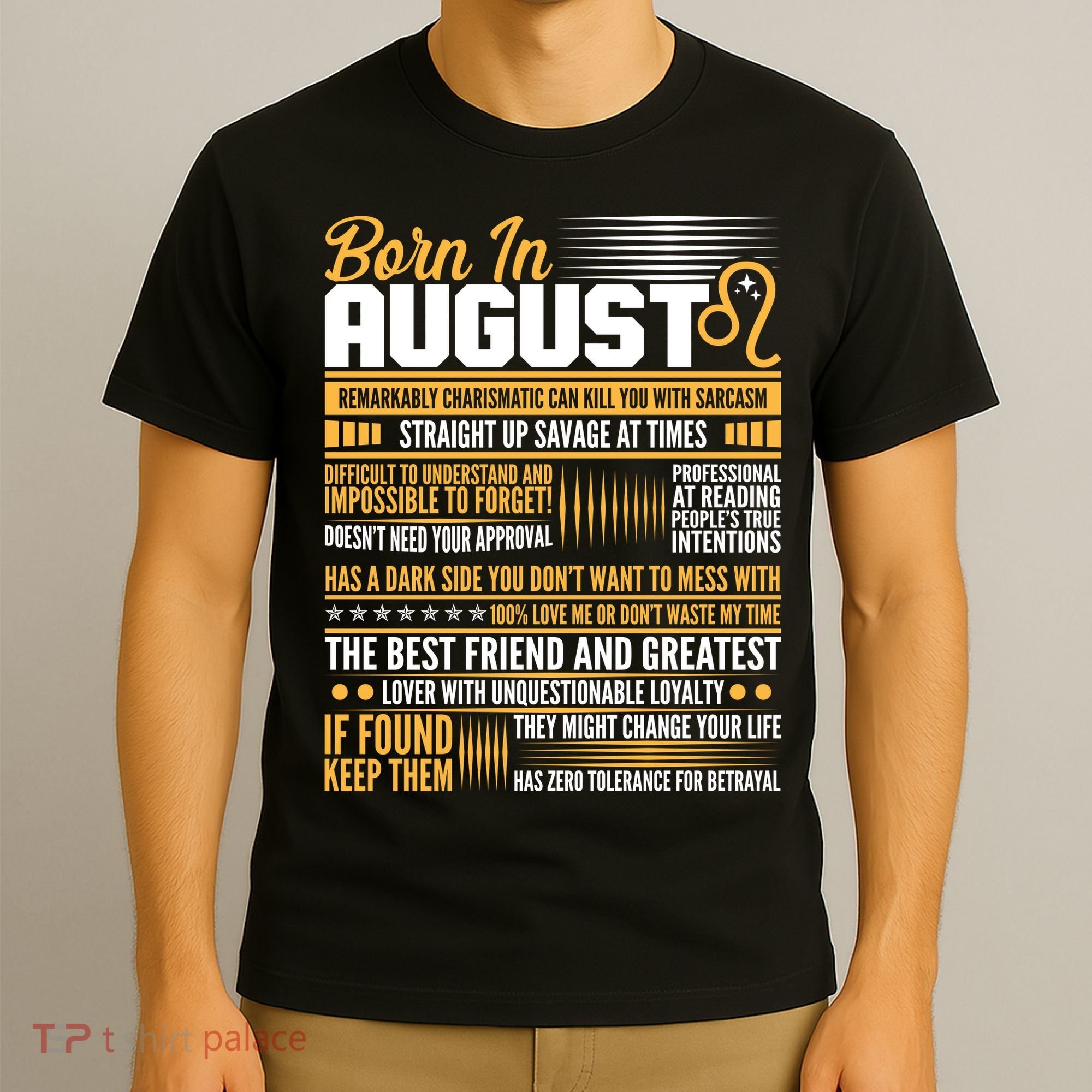 Born In August Leo Birthday Zodiac T-Shirt