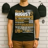 Born In August Leo Birthday Zodiac T-Shirt thumb 6