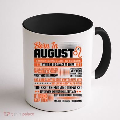 Born In August Leo Birthday Zodiac Coffee Mug back