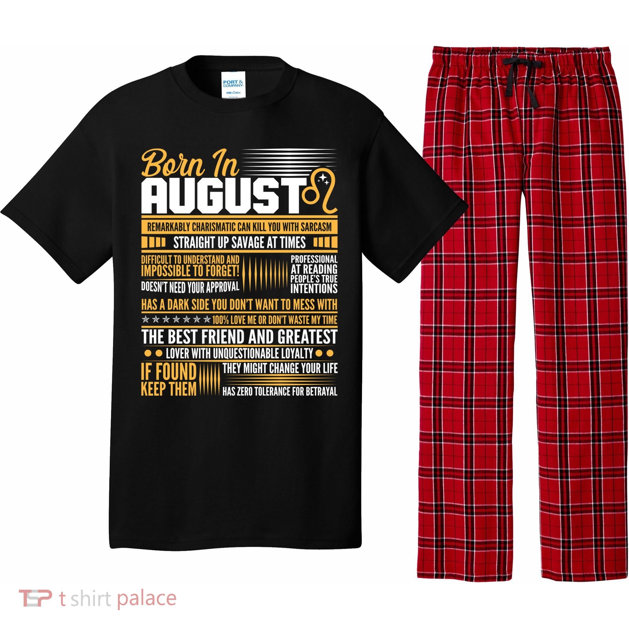 Born In August Leo Birthday Zodiac Pajama Set