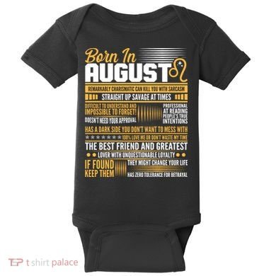 Born In August Leo Birthday Zodiac Baby Bodysuit