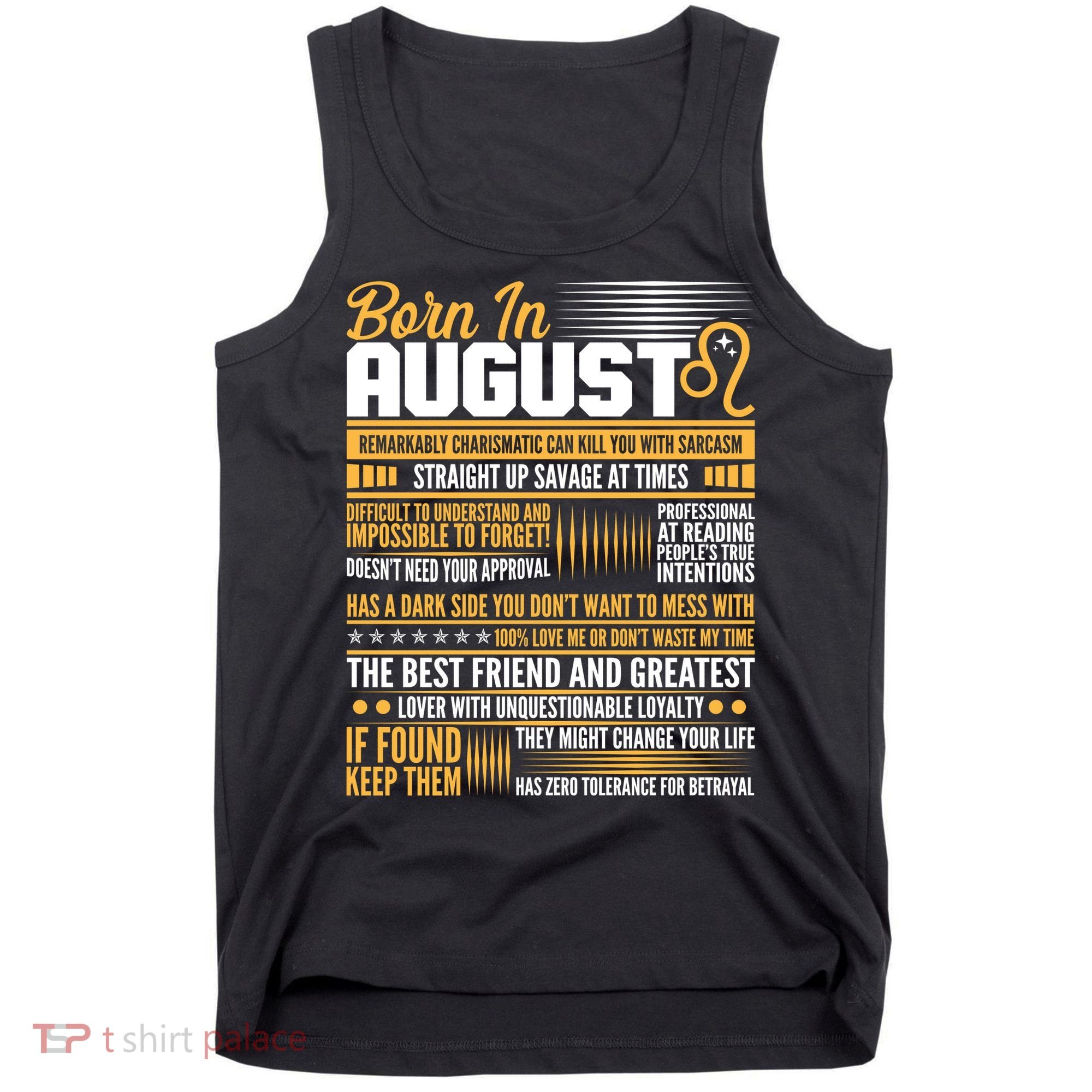 Born In August Leo Birthday Zodiac Tank Top