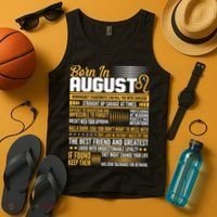 Born In August Leo Birthday Zodiac Tank Top thumb 4