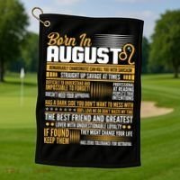 Born In August Leo Birthday Zodiac Golf Towel thumb 1