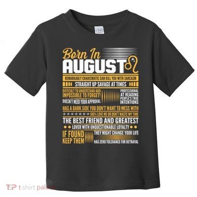 Born In August Leo Birthday Zodiac Toddler T-Shirt