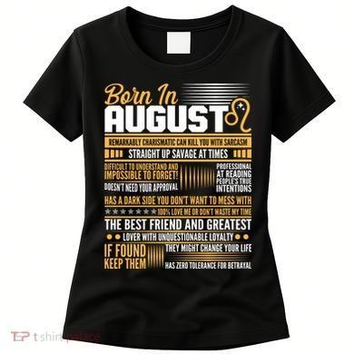 Born In August Leo Birthday Zodiac Women's T-Shirt