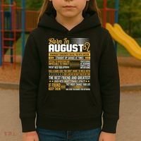 Born In August Leo Birthday Zodiac Kids Hoodie thumb 3