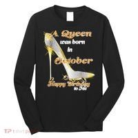 Born In October Birthday Queen Long Sleeve Shirt thumb 0