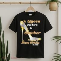 Born In October Birthday Queen T-Shirt thumb 2
