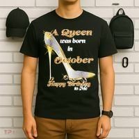 Born In October Birthday Queen T-Shirt thumb 6