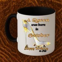 Born In October Birthday Queen Coffee Mug thumb 2