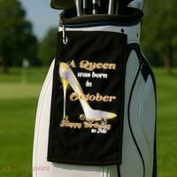 Born In October Birthday Queen Golf Towel thumb 2