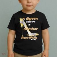 Born In October Birthday Queen Toddler T-Shirt thumb 2