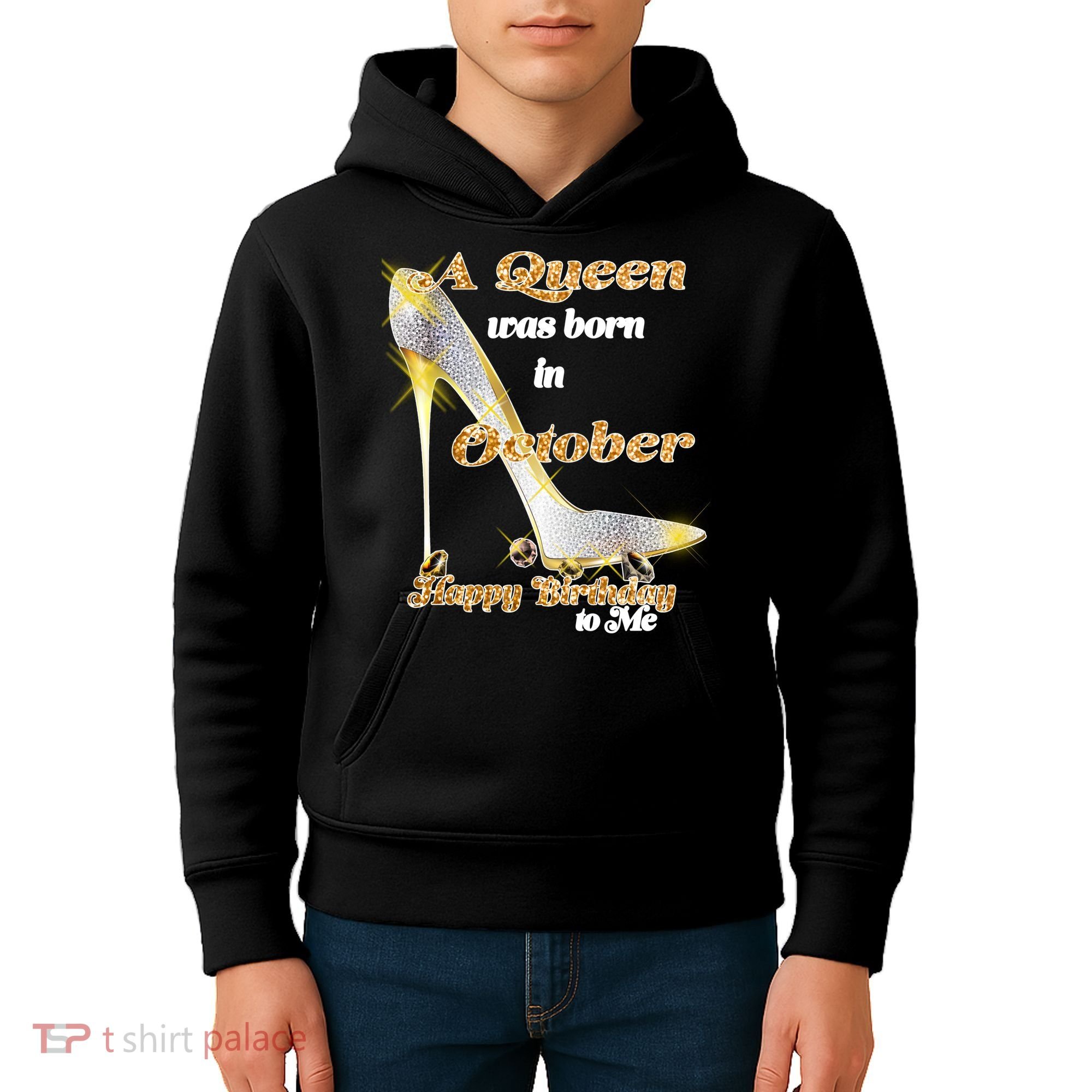 Born In October Birthday Queen Kids Hoodie