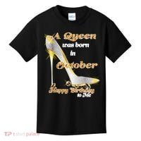 Born In October Birthday Queen Kids T-Shirt thumb 0